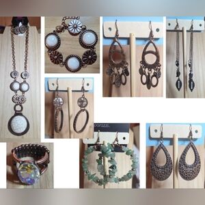 Paparazzi Copper LOT of 8 Pieces - Earrings (4) + 3 NL, BR, Ring